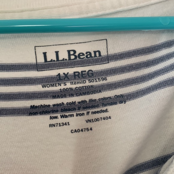 LL Bean 1X Regular shirt
100% cotton
White with Blue Stripes - Picture 2 of 3